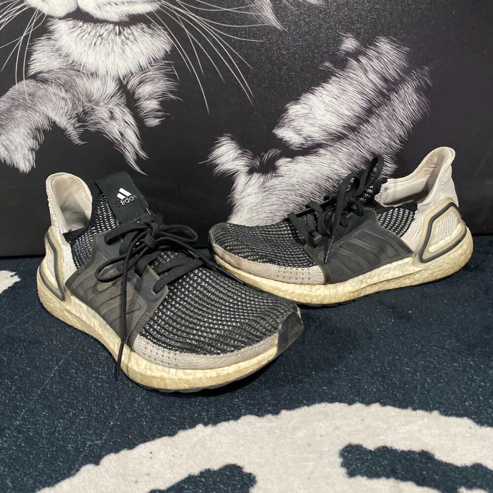 Adidas Ultraboost 19 B75879 Athletic Sneaker Women's 8 Black Knit Running Sports